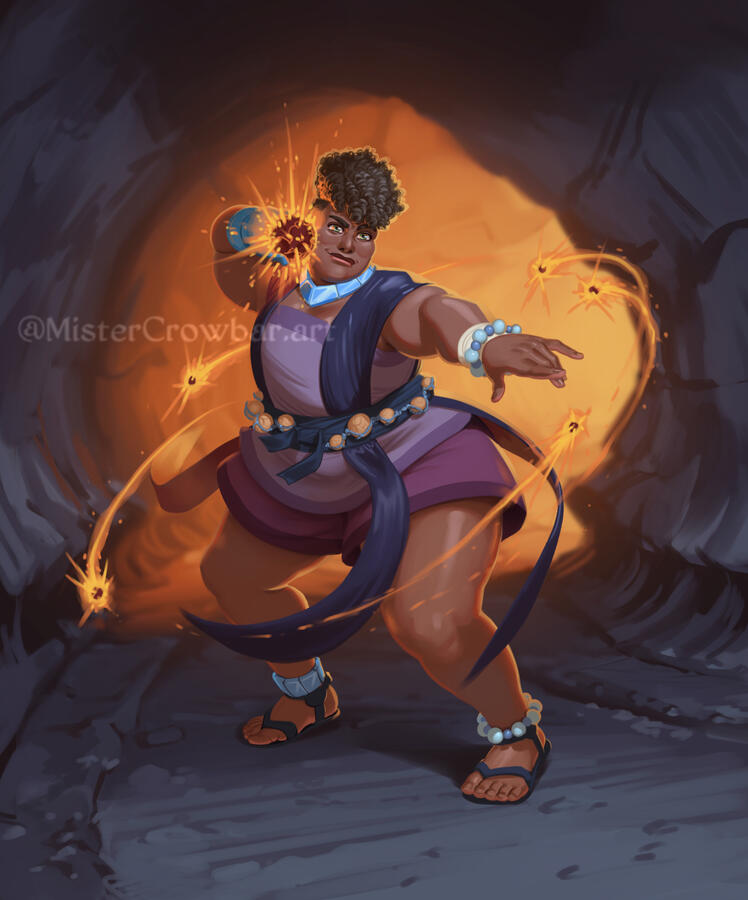 Character with moderately detailed background